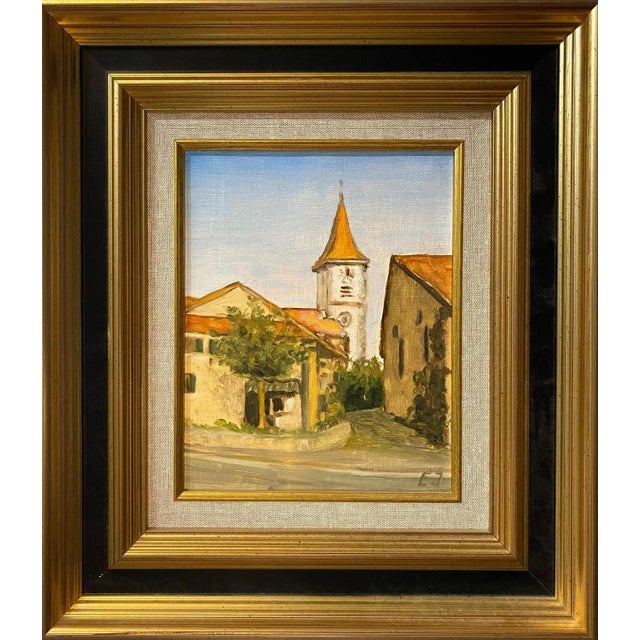 Gold Eric Jeandupeux, Aïre La Ville, Oil on Canvas For Sale - Image 8 of 8