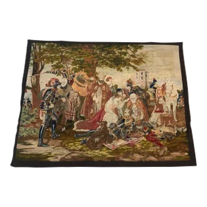 Late 19th Century Needlepoint Tapestry of Scotland Mourning