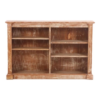 Open Cerused Oak Bookcase With Adjustable Shelves, C. 1945 For Sale