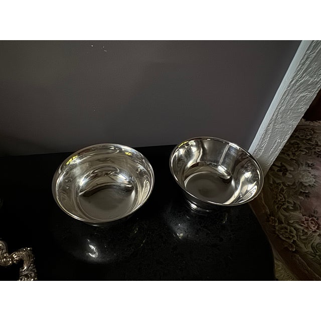 American Vintage Silver Plate Bowls by Oneida Silversmiths and WeberWilcox IS - Pair For Sale - Image 3 of 13