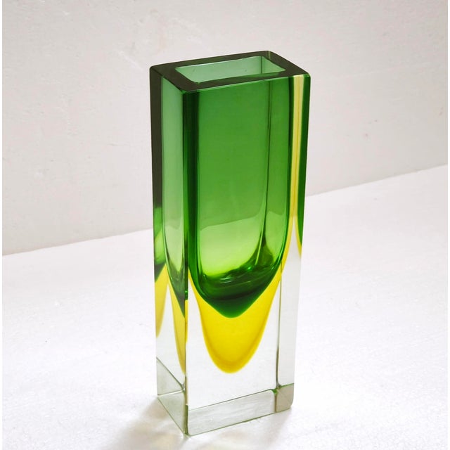 Large Vintage Rectangular Block Vase in Murano Sommerso, Italy, 1960s For Sale - Image 4 of 18