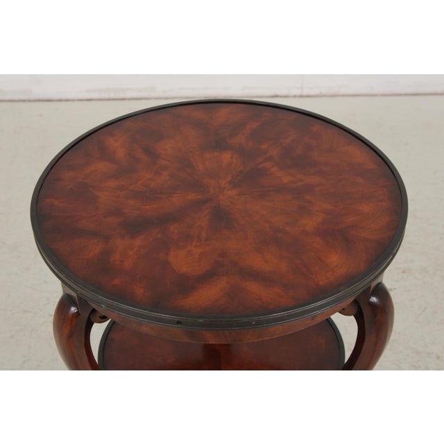 Traditional Theodore Alexander 3 Tier Round Flame Mahogany End Lamp Table For Sale - Image 3 of 13