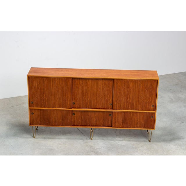 Vintage Sideboard with Brass Hairpin Legs by Alfred Hendrickx for Belform, 1950 For Sale - Image 9 of 11