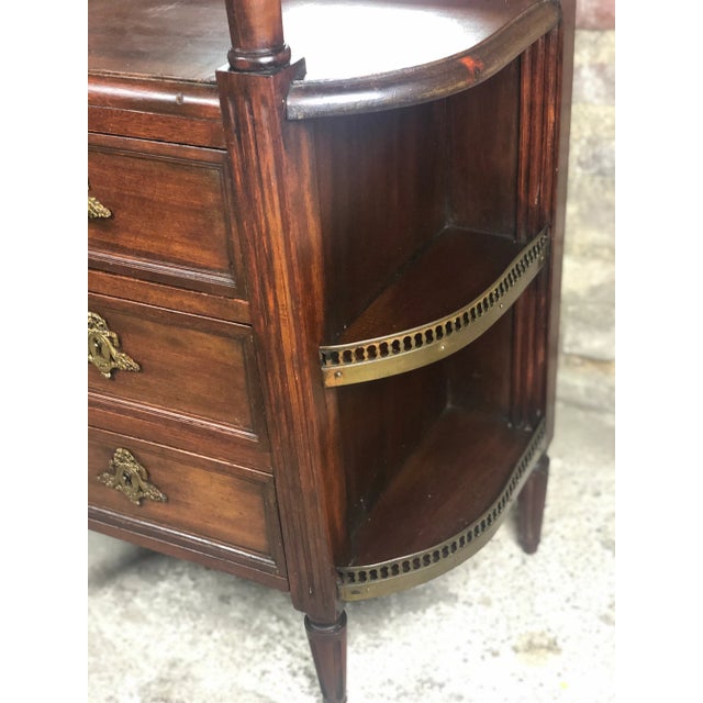 Louis XV Style Cabinet with Marble Top and Brass Gallery, 1920s For Sale - Image 9 of 13