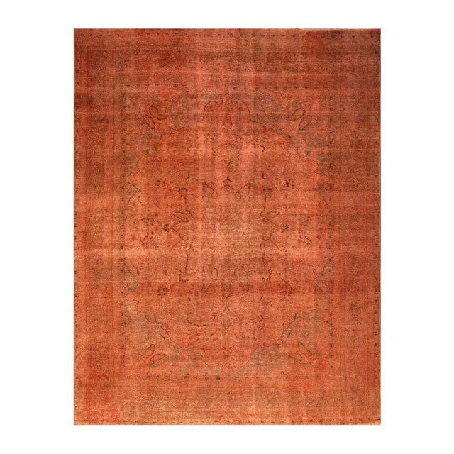 Brick Red Mid-20th Century Overdyed Rug For Sale - Image 8 of 8