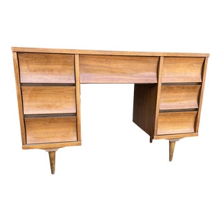 Mid 20th Century Johnson Carper Mid Century Modern Curved Front Desk For Sale