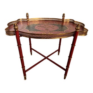 Dessau Home Hand-Painted Gilt Tray Table – Florentine Style For Sale