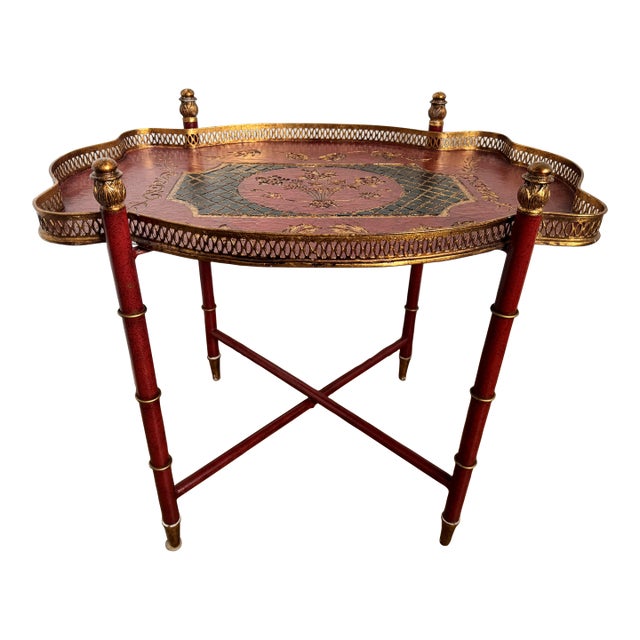 Dessau Home Hand-Painted Gilt Tray Table – Florentine Style For Sale