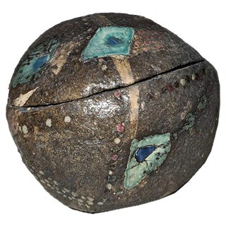 Mid-Century Rounded Earthenware Box For Sale