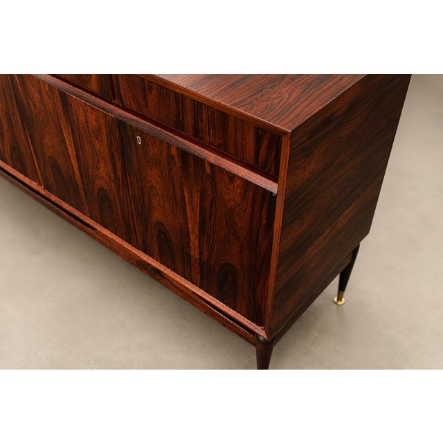 Giuseppe Scapinelli Rosewood Credenza With Brass Sabots, Brazilian Modern, 1950s For Sale - Image 10 of 18