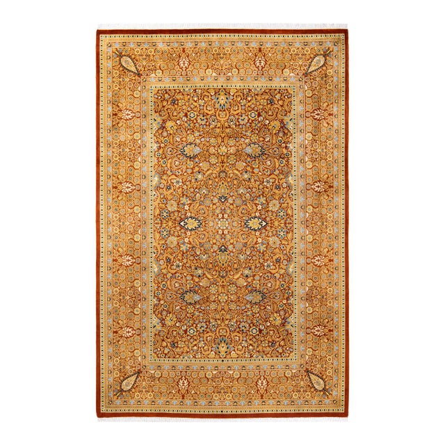 Orange Mogul, One-of-a-Kind Hand-Knotted Area Rug in Orange, 6' 1" x 9' 4" For Sale - Image 8 of 8
