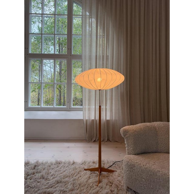 Mid-Century Modern Floor Lamp in Birch Wood and Brass from Bergboms, Sweden, 1960s For Sale - Image 11 of 13