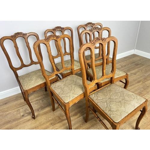 Vintage French Dining Chairs in Oak, Set of 6 For Sale - Image 5 of 15