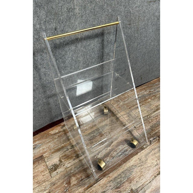 Glass Italian Altuglas Serving Trolley, 1980s For Sale - Image 7 of 7