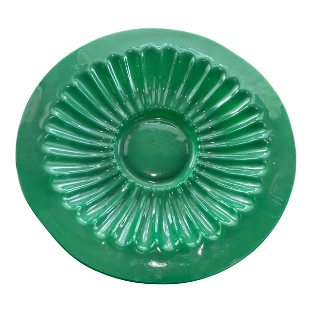 18th Century Peking Glass Bottle Green Charger For Sale