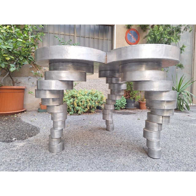 1980s Vintage Sculpture Table in Aluminum by Maurizio Mori, 1980s For Sale - Image 5 of 18