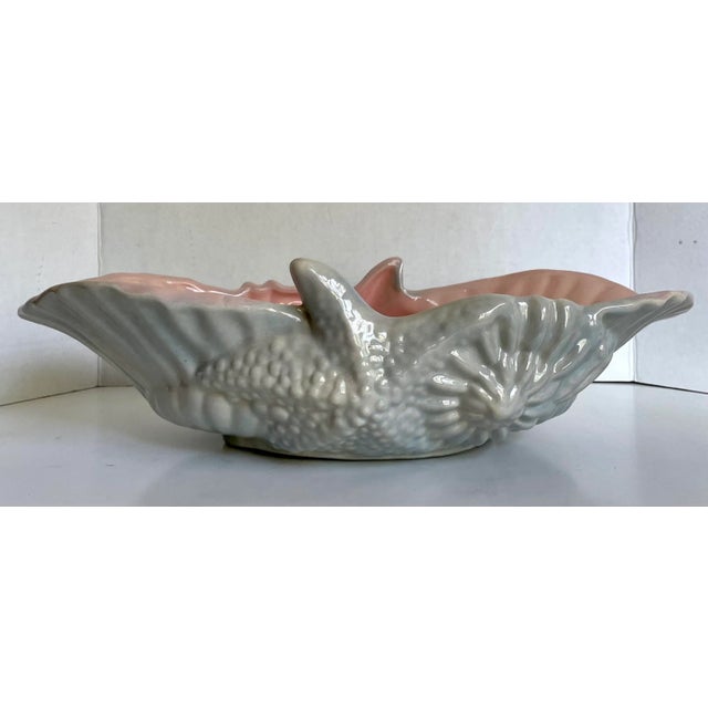 Mid 20th Century Gonder Pottery 500 Gray and Pink Sealife Shell Bowl For Sale In Los Angeles - Image 6 of 10