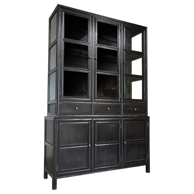 Not Yet Made - Made To Order NOIR Colonial Hutch, Hand Rubbed Black For Sale - Image 5 of 5
