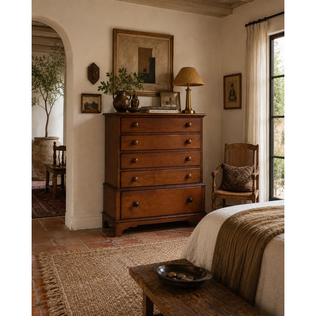 Vintage Walnut Five-Drawer Chest of Drawers With Hidden Cedar Chest, 1930s–1940s For Sale - Image 15 of 18