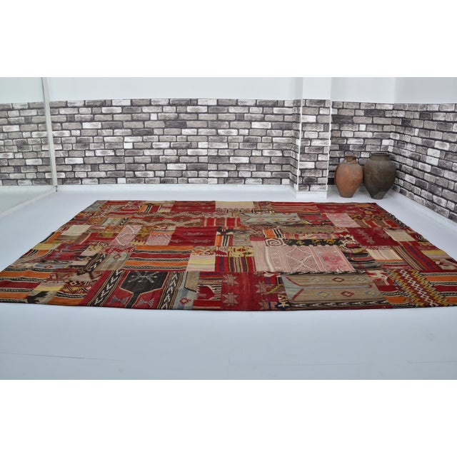 Turkish Anatolian Vintage Wool Kilim Rug For Sale - Image 3 of 10