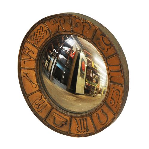 Glass Mid-Century Modern Zodiac Astrology Wall Mirror, 1950s For Sale - Image 7 of 9