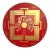 Red and Gold Mandala Modern Primitive / Ancient Industrial Large Scale Wall Mounted Mandala For Sale