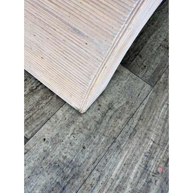 Cream Coastal Style Pencil Reed Coffe Table in the Betty Cobonpue Manner. Circa 1980's. For Sale - Image 8 of 17
