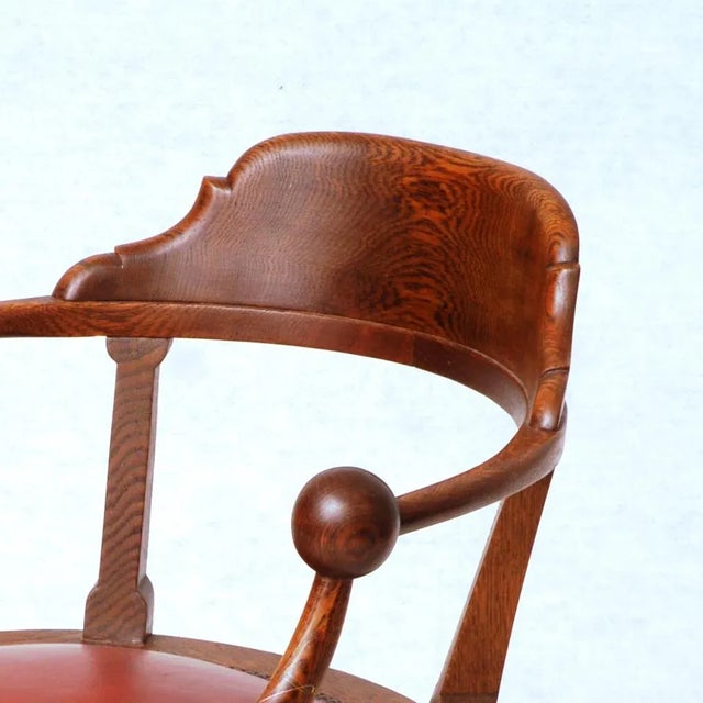 Hungarian Solid Oak Model No. 803 Armchair from Lingel Karoly & Sons, 1915 For Sale - Image 5 of 9