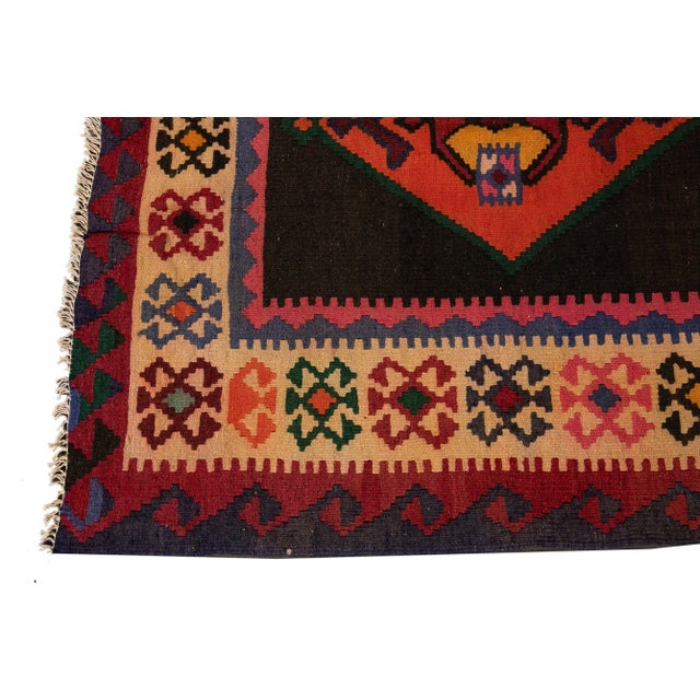 Textile Mid-20th Century Vintage Kilim Runner Rug 4 '4'' X 9' 2''. For Sale - Image 7 of 13