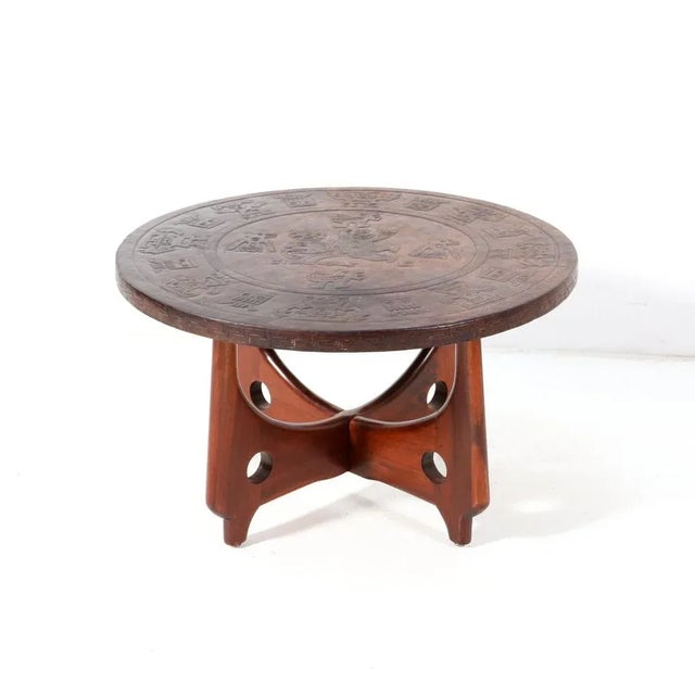 Magnificent and rare Mid-Century Modern coffee table. Design by Angel Pazmino for Muebles de Estilo Ecuador. Striking...