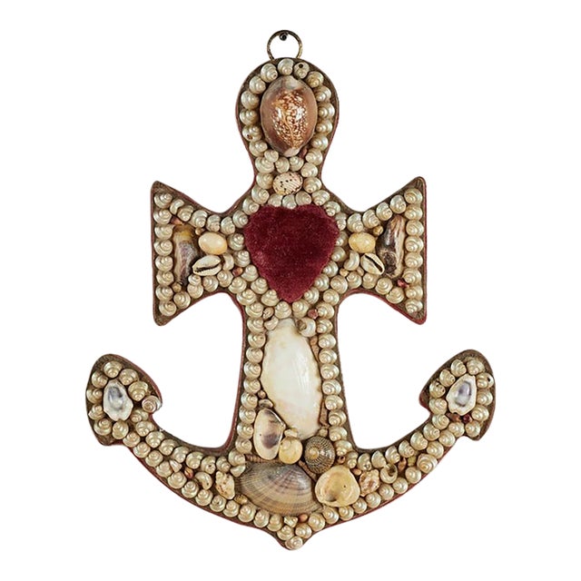 Antique British Colonial Anchor Form Sailor Valentine For Sale