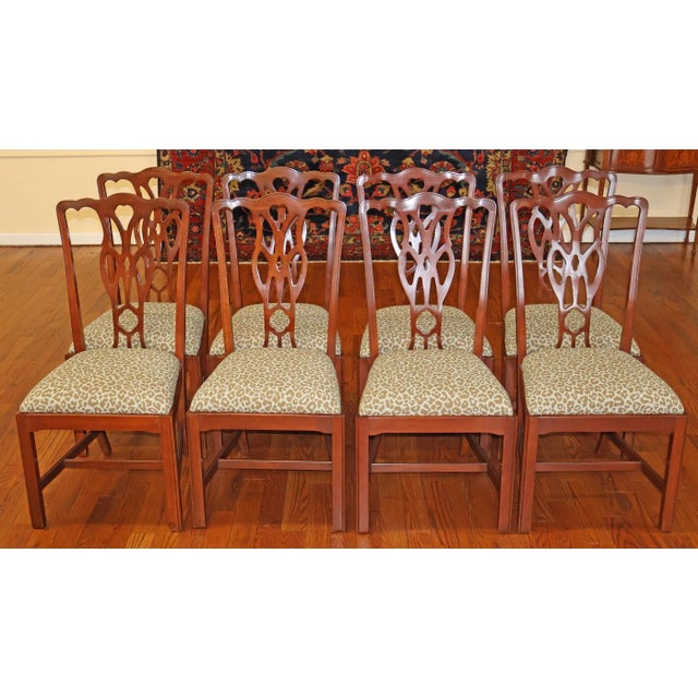 Harden Furniture Set of 8 Mahogany Chippendale Style Dining Chairs by Harden For Sale - Image 4 of 11