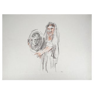 Oskar Kokoschka, Mythology, Woman Holding a Shield, 1962, Original Lithograph For Sale