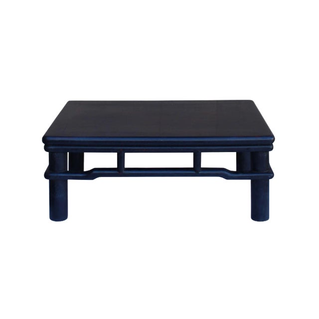 Dark Brown Rosewood Oriental Round Legs Rectangular Display Table Stand For Sale