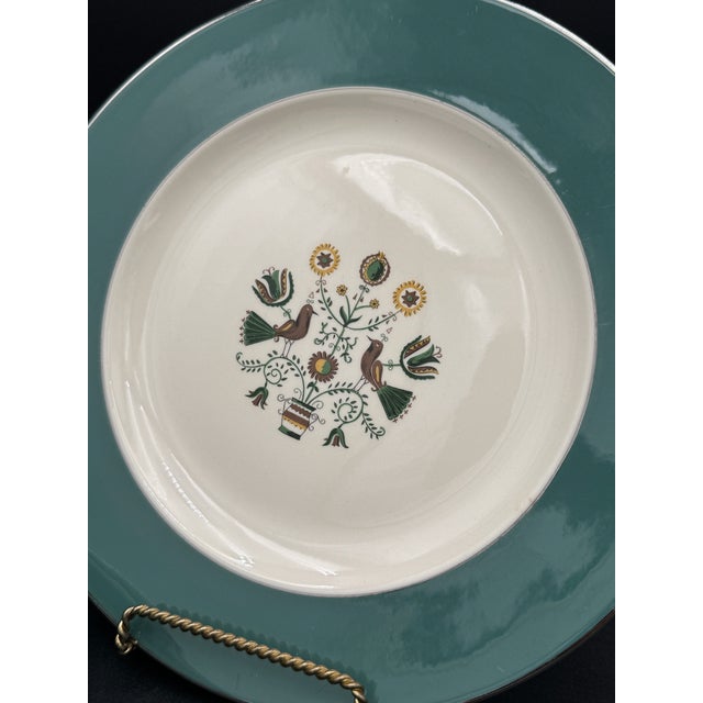 Set of 5 Vintage Homer Laughlin Dinner Plates Set of 5 Cavalier Eggshell Platinum Band Slight wear in some places to the...