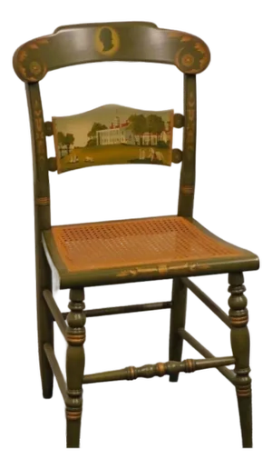 Hitchcock 1974 Limited Edition Edward Keith Hand Painted Side Chair - George Washington's Mount Vernon