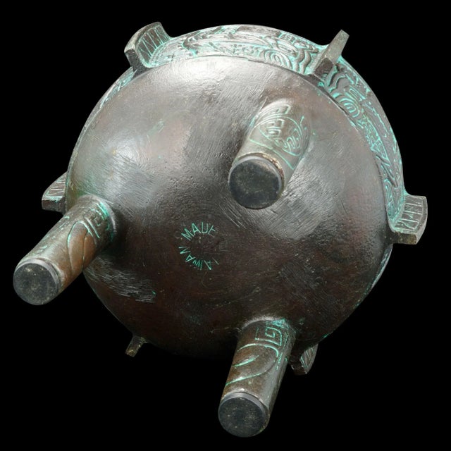 Mid Century Hollywood Regency Mont Cocktail Ice Bucket Archaic Chinese Design For Sale - Image 12 of 13