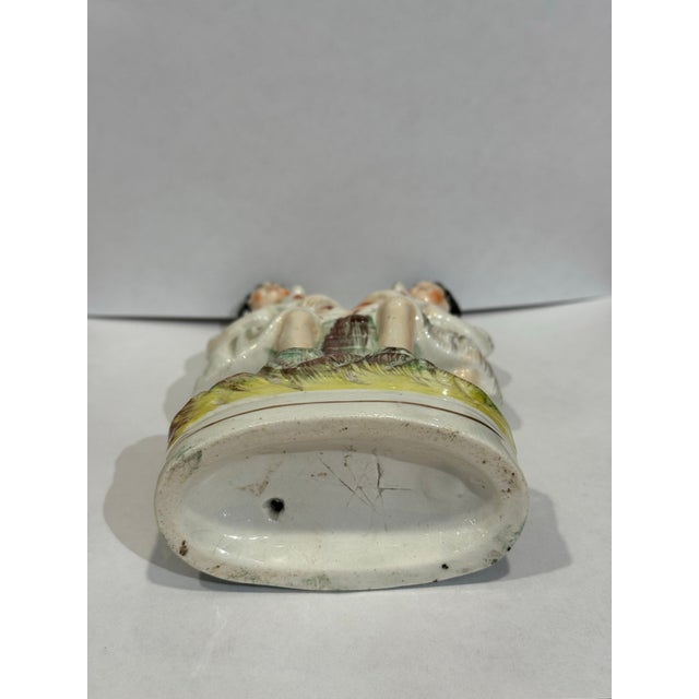 Staffordshire Late 19th Century Ceramic Staffordshire Twins With Lambs For Sale - Image 4 of 6
