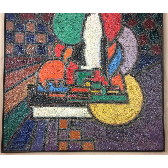 Abstract Original 20th Century Abstract Painting by Rene Ravaute For Sale - Image 3 of 11