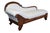 Antique Victorian Eastlake Fold Out Récamier / Chaise Lounge, circa 1870s. Features a walnut frame with burlwood panels,...