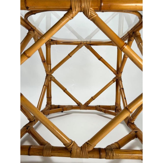 Bamboo and Glass Nightstands attributed to Vivai Del Sud, Italy, 1970s, Set of 2 For Sale - Image 4 of 12