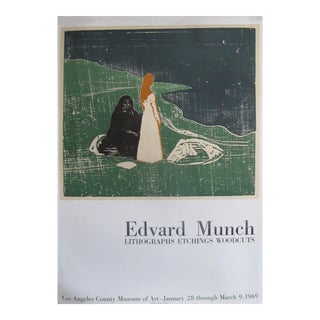Original 1969 Exhibition Poster, Edvard Munch at the La County Museum of Art For Sale