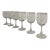 Set of 6 Signed Mid Century Modern Fostoria Wine Glasses in the Fascination Clear Pattern For Sale