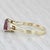 Modern 1.35ctw Pear Ruby Diamond Ring 14k Yellow Gold Size 6.5 For Sale - Image 3 of 8