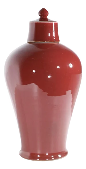 Covered Oxblood Sang De Boeuf Glazed Ginger Jar 20th C
