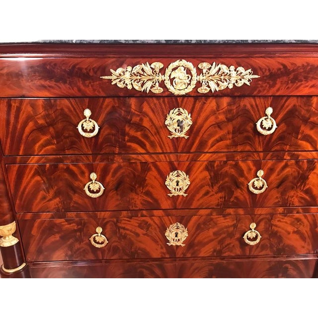 Empire French Mahogany Commode with Gilt-Bronze Mounts, 1810 For Sale - Image 11 of 16