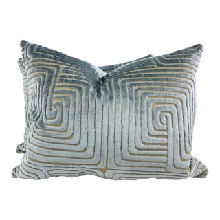 Maxwell Fabrics "San Zeno" in Duck Egg 16"x20" Pillows-A Pair For Sale