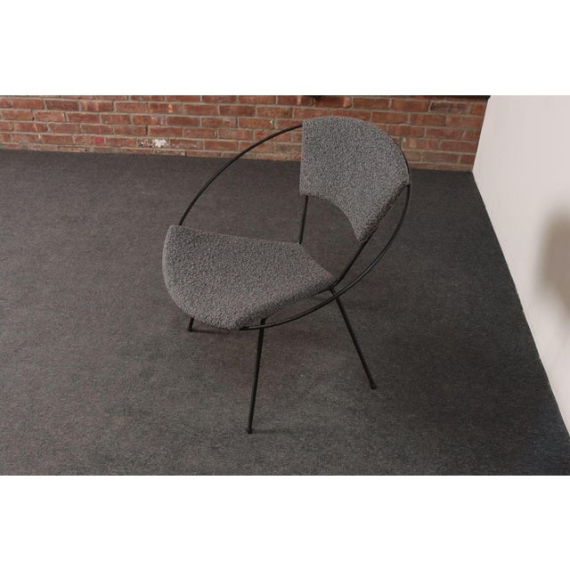 Black Mid-Century Iron and Bouclé Circle Chair by Joseph Cicchelli for Reilly-Wolff For Sale - Image 8 of 18
