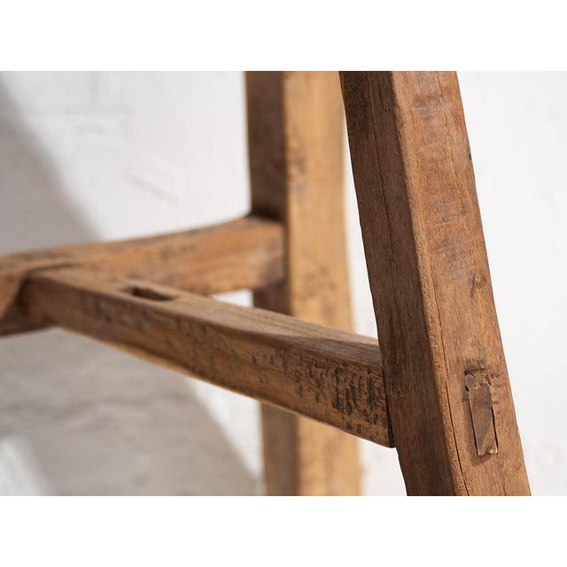Wood Antique Oriental Stool, 1920 For Sale - Image 7 of 12