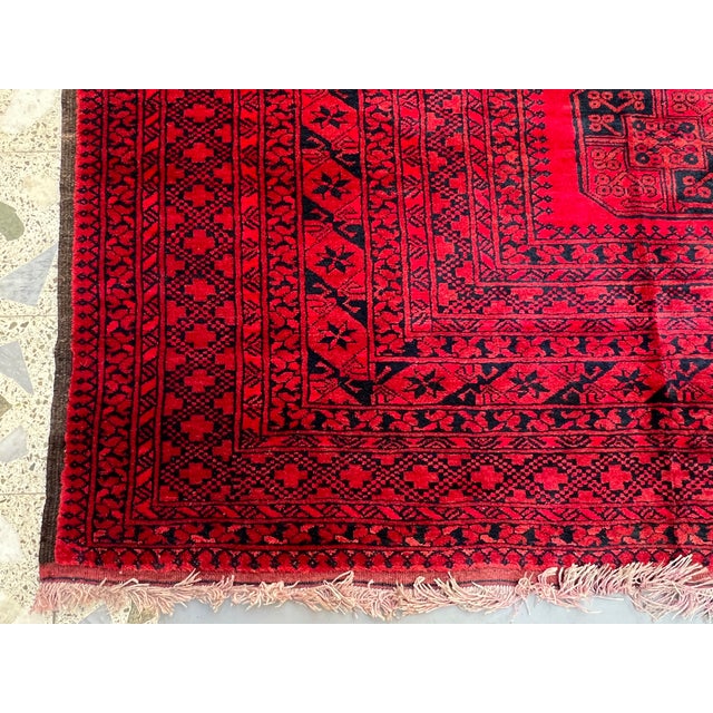 Vintage Afghan Turkmen Ersari Bokhara Oversize Rug - 12'2" X 10'4" For Sale - Image 6 of 14